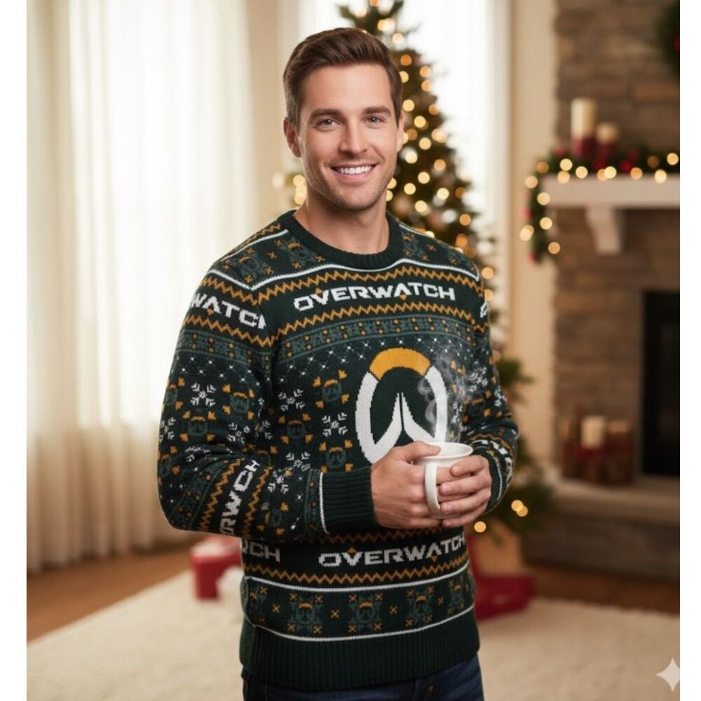Overwatch Ugly Sweater 2XL Gamer Holiday Knit Blizzard Rare NWT